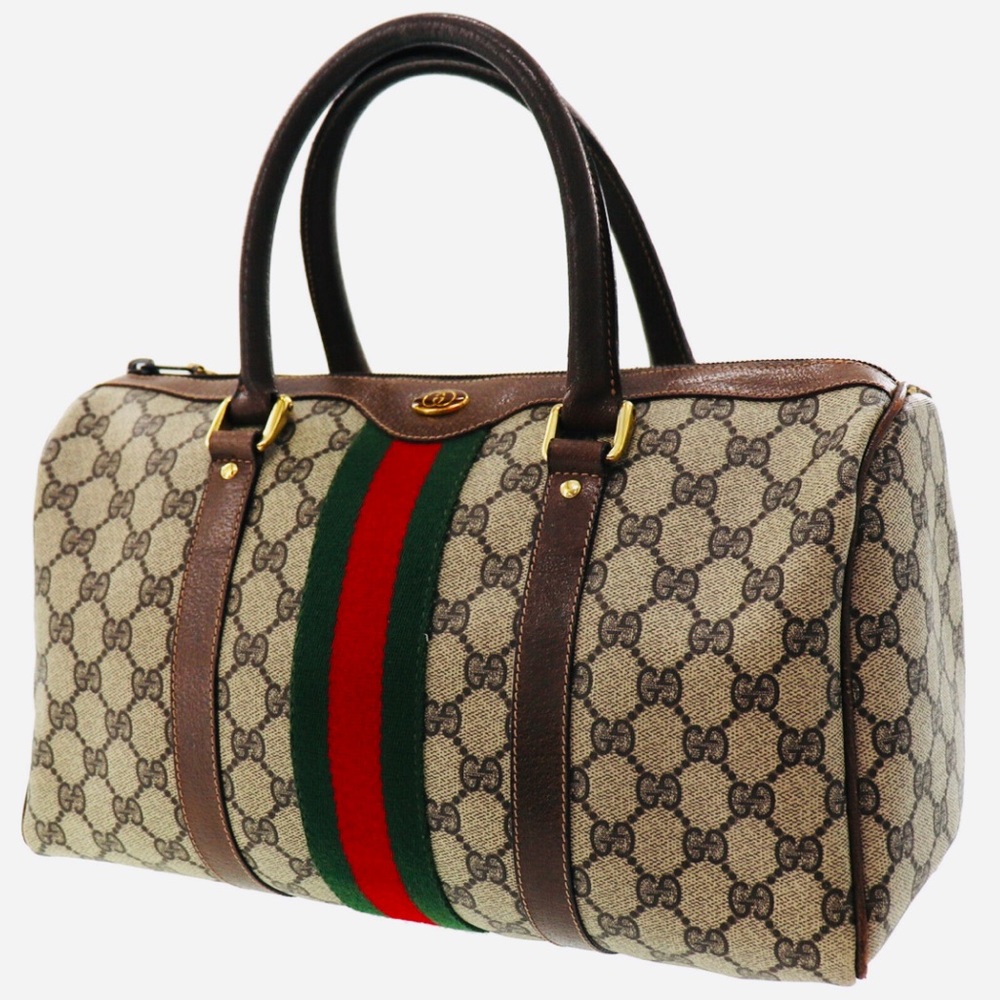 Authentic Gucci Vintage Web Stripe Boston Bag - Rarely Used
